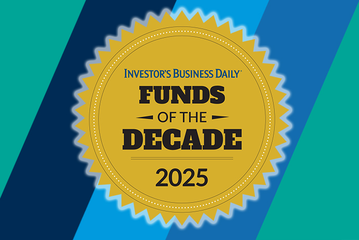 Image of a badge that says Funds of the Decades 2025